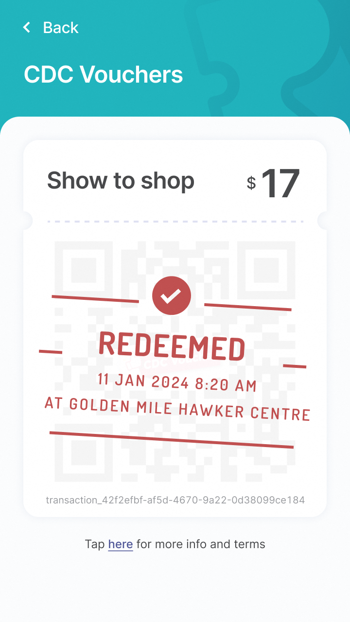 Sample Redeemed Voucher Screens