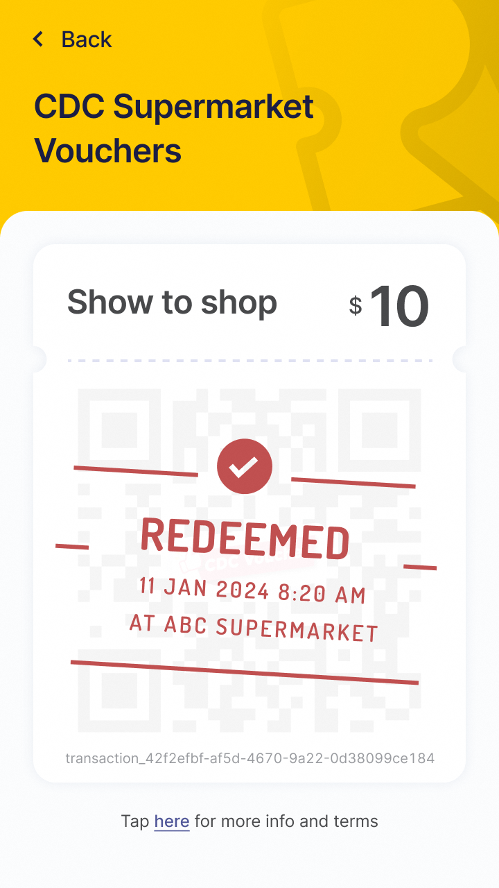 Sample Redeemed Voucher Screens