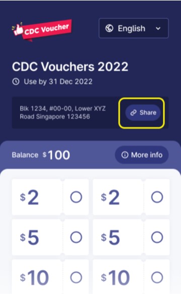 Screenshot of Share My Vouchers